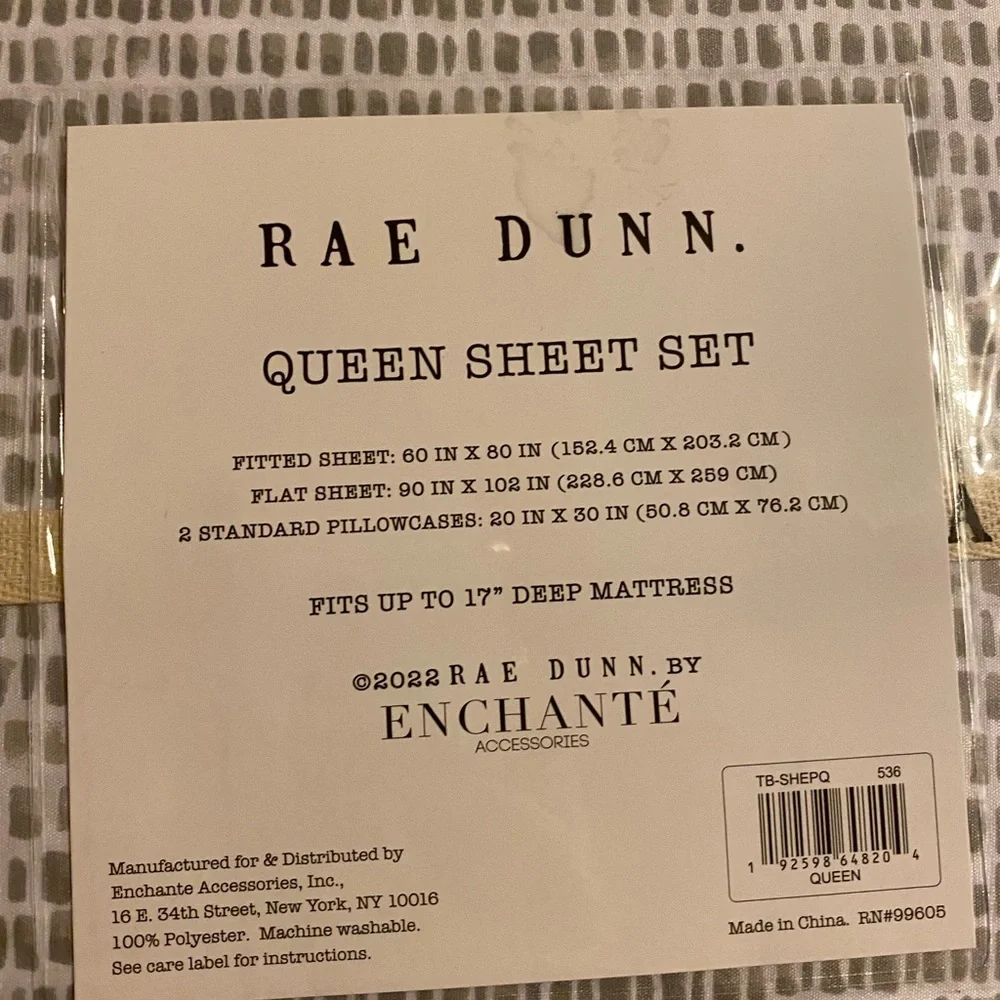 NWT Rae Dunn Queen Sheet Set Sleep Sleep - Picture 3 of 4